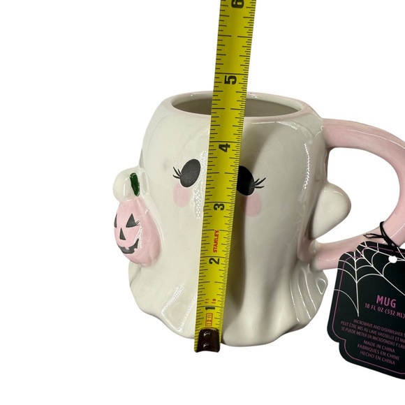 Halloween Eyelash Blush Ghost Mug Pink Pumpkin 18oz Global Design Connections - Picture 13 of 14